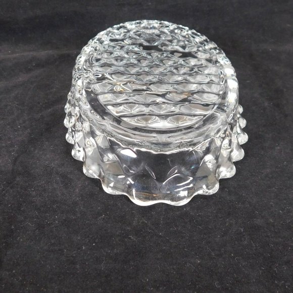 Fostoria American Clear 3-Part Dish Divided Oval Relish Candy Nut Cube Motif Vtg - Picture 7 of 8